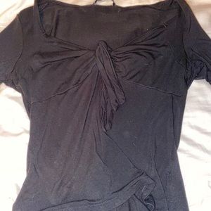 solid sweetheart neck knot front top